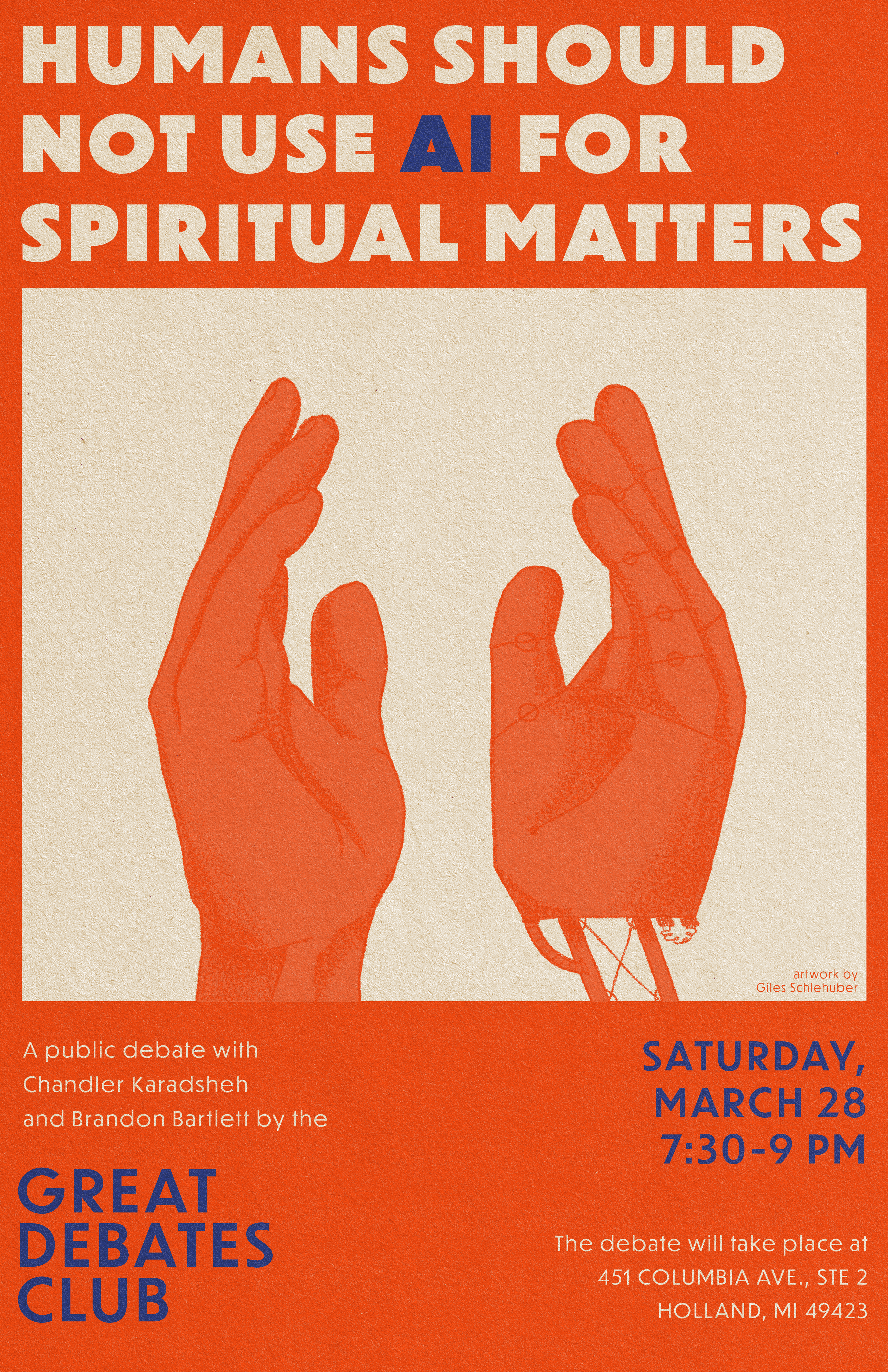 Poster for the Great Debates Club inaugural debate