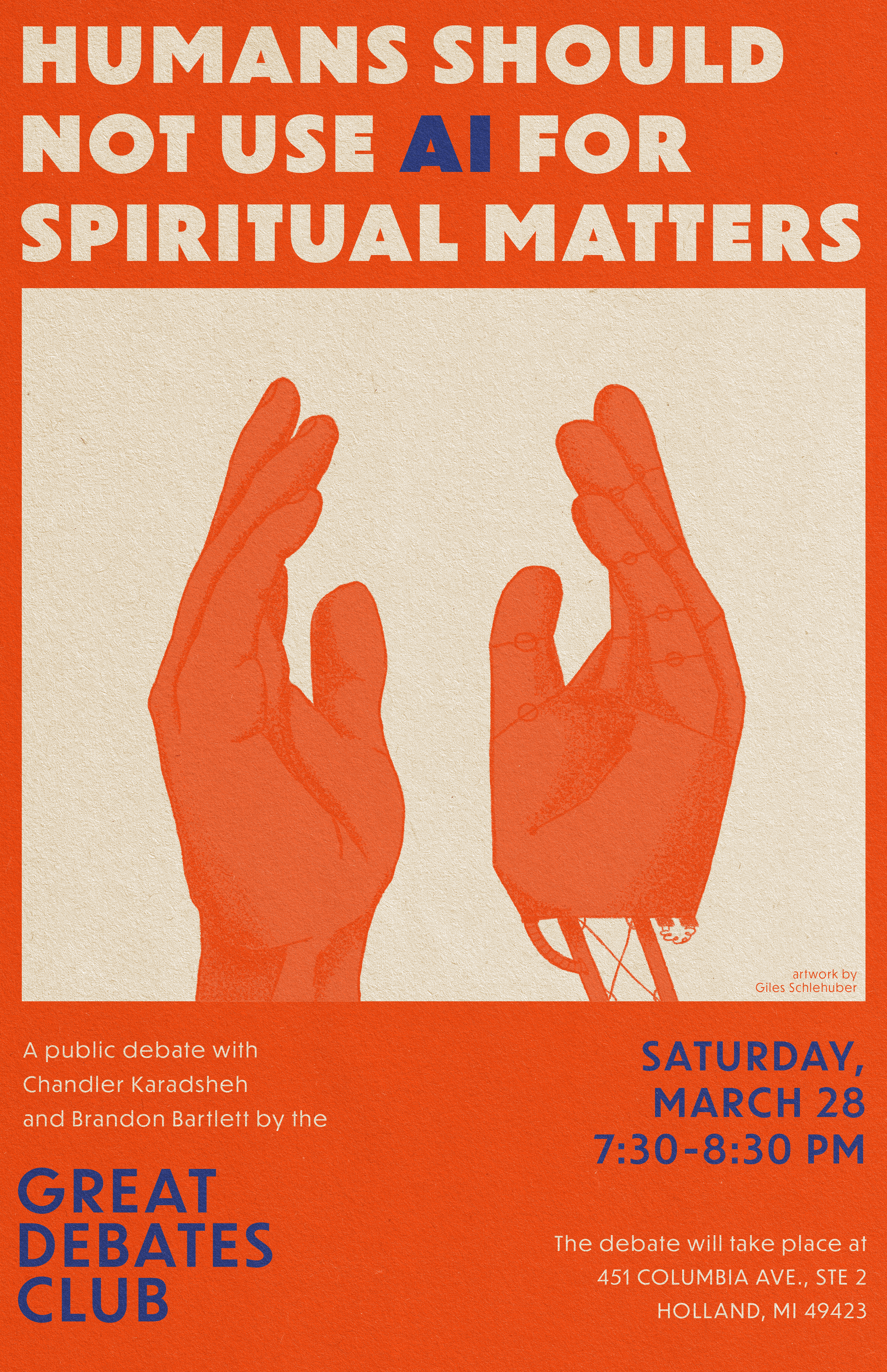 Poster for the Great Debates Club inaugural debate